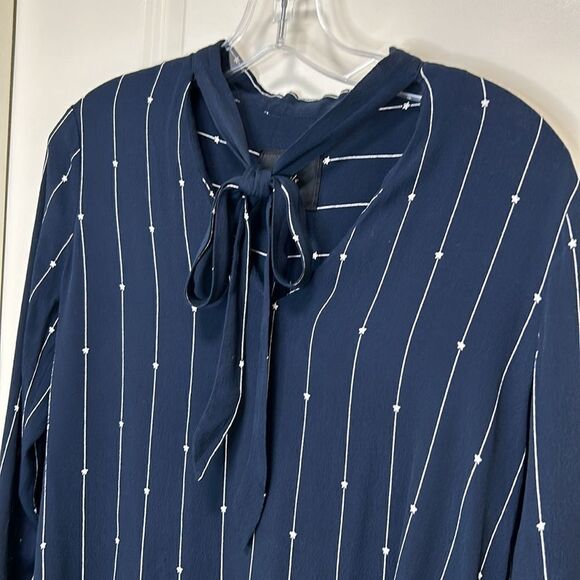 Rails - "Rhea" Stars and Stripes Necktie Blouse - Size XS, Navy Blue, White - Picture 7 of 13